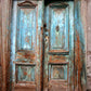 Antiquated Stone Wall With Blue Wood Door Backdrop For Photography Shopbackdrop