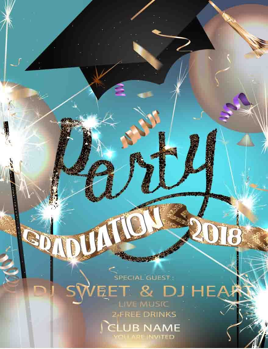 Bachelor Cap Gold Balloon Celebrate For Graduation Photography Backdrop Shopbackdrop
