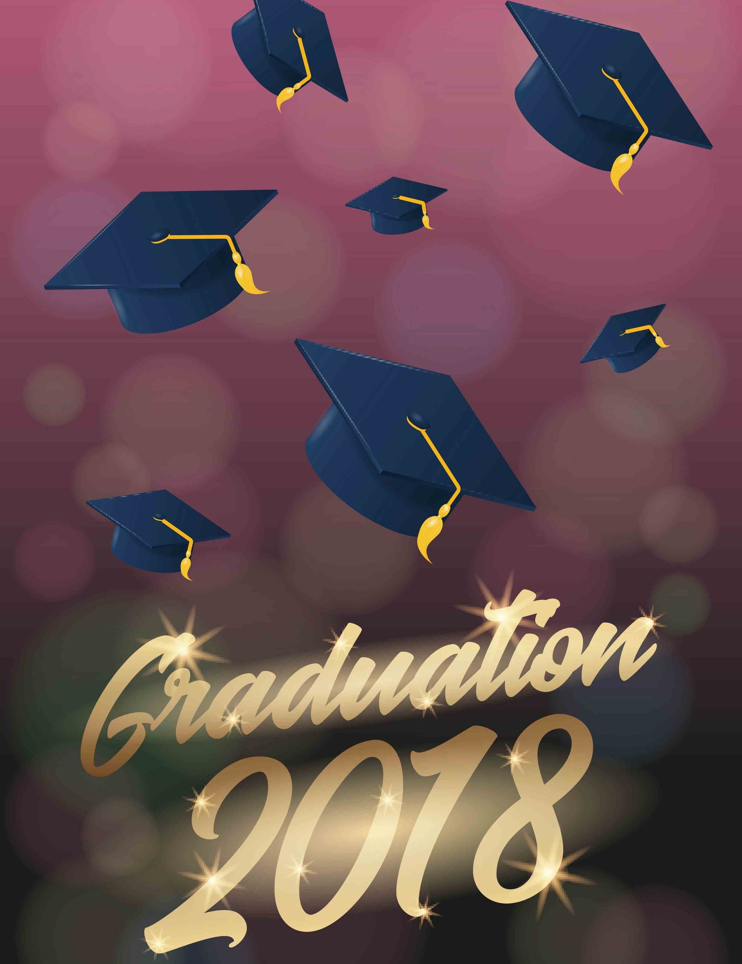 Bachelor's Cap Fly In Purple Bokeh Background For Celebrate Graduation Shopbackdrop