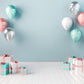 Birthday Gift On White Wood Floor For Baby Birthday Photography Backdrop Shopbackdrop