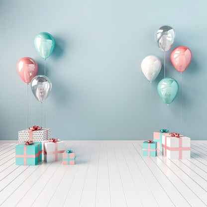 Birthday Gift On White Wood Floor For Baby Birthday Photography Backdrop Shopbackdrop