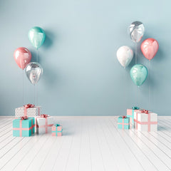 Birthday Gift On White Wood Floor For Baby Birthday Photography Backdrop Shopbackdrop