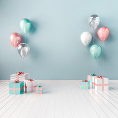 Birthday Gift On White Wood Floor For Baby Birthday Photography Backdrop Shopbackdrop