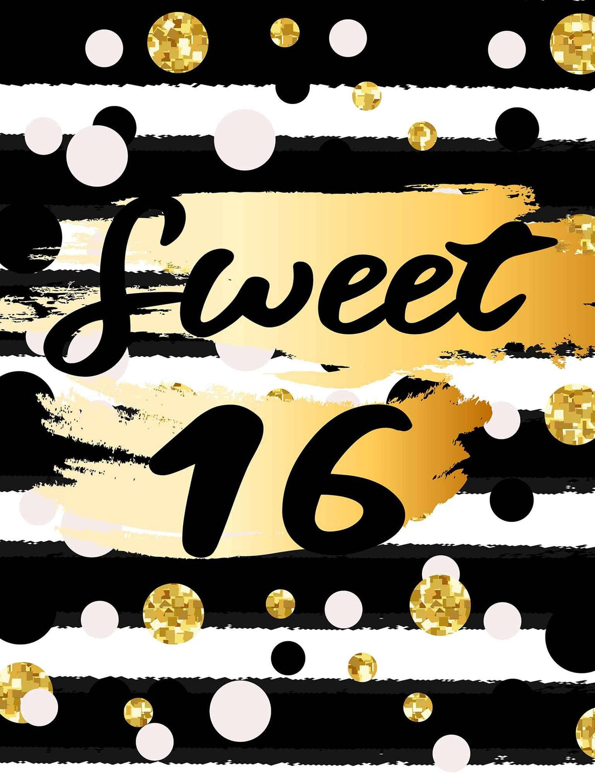 Black Strips And Dots For Children 16th Birthday Photo Backdrop Shopbackdrop