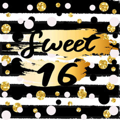 Black Strips And Dots For Children 16th Birthday Photo Backdrop Shopbackdrop