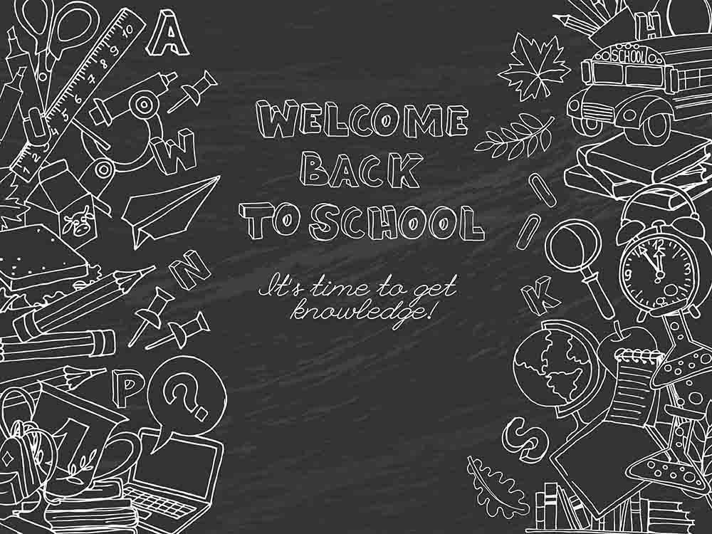 Blackboard Printed Drawn Back To School Photography Backdrop J-0229 Shopbackdrop