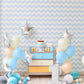 Blue Chevron Wall With Silver Star And Nature Wood Floor For One Birthday Backdrop Shopbackdrop