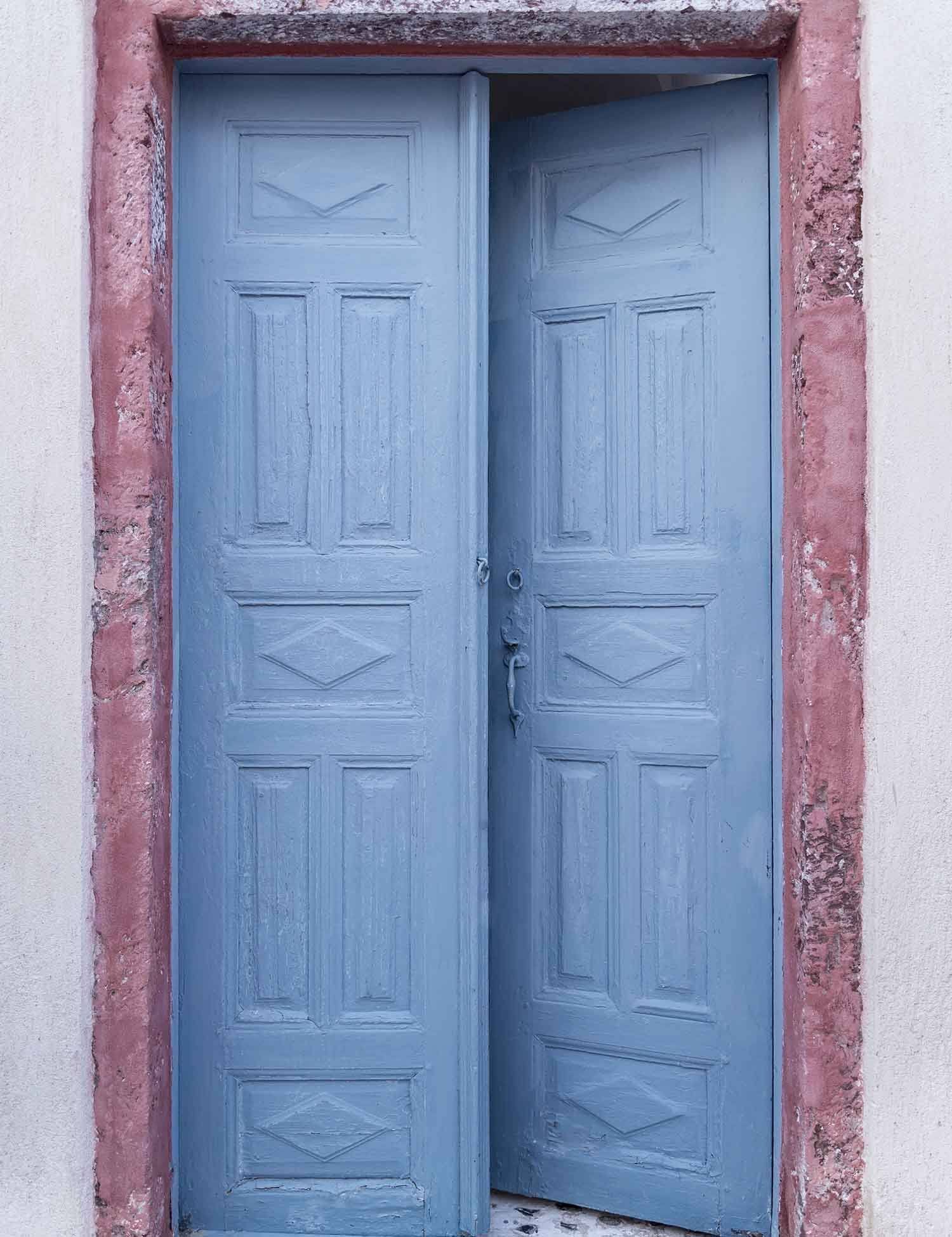 Blue Opening Wood Door Retro Wall Backdrop For Photography Shopbackdrop