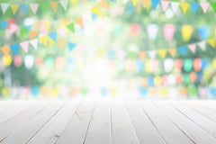 Bokeh Party Flag Background With Wood Floor Photography Backdrop Shopbackdrop
