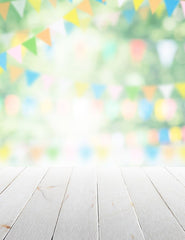Bokeh Party Flag Background With Wood Floor Photography Backdrop Shopbackdrop