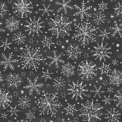Chalkborad Hand Printed  Variety Of Snowflakes Photography Backdrop Shopbackdrop