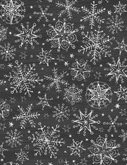 Chalkborad Hand Printed  Variety Of Snowflakes Photography Backdrop Shopbackdrop