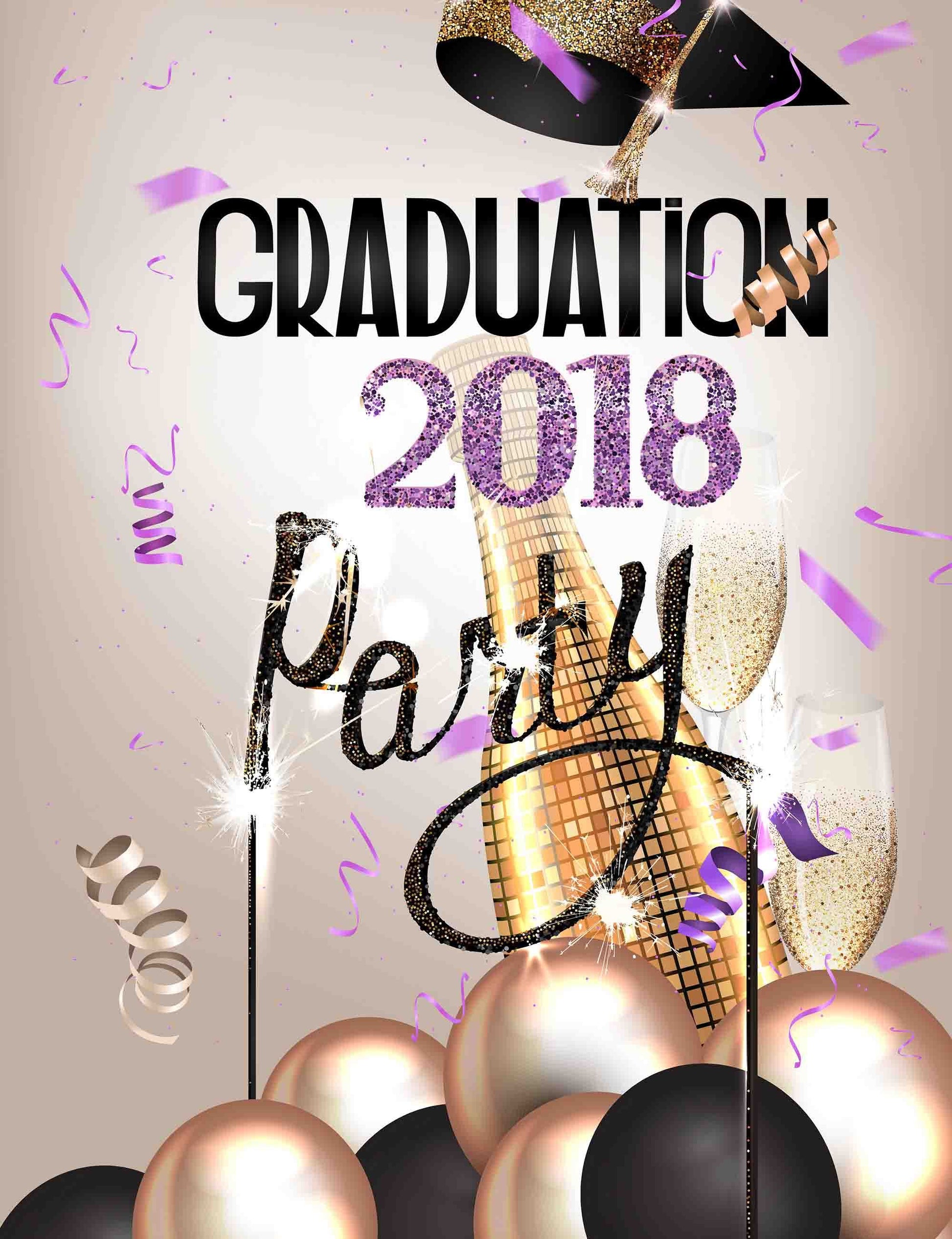 Champagne For Celebrating 2018 Graduation Party Backdrop – Shopbackdrop