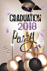 Champagne For Celebrating 2018 Graduation Party Backdrop Shopbackdrop