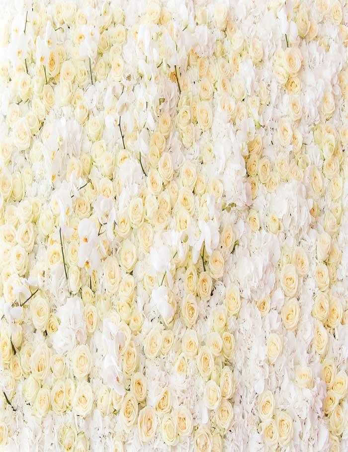 Champagne Yellow White Flower Wall For Wedding Photography Backdrop J-0214 Shopbackdrop