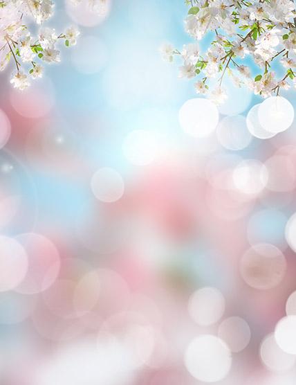 Cherry Blossom With Silver Bokeh Backdrop For Photography Shopbackdrop