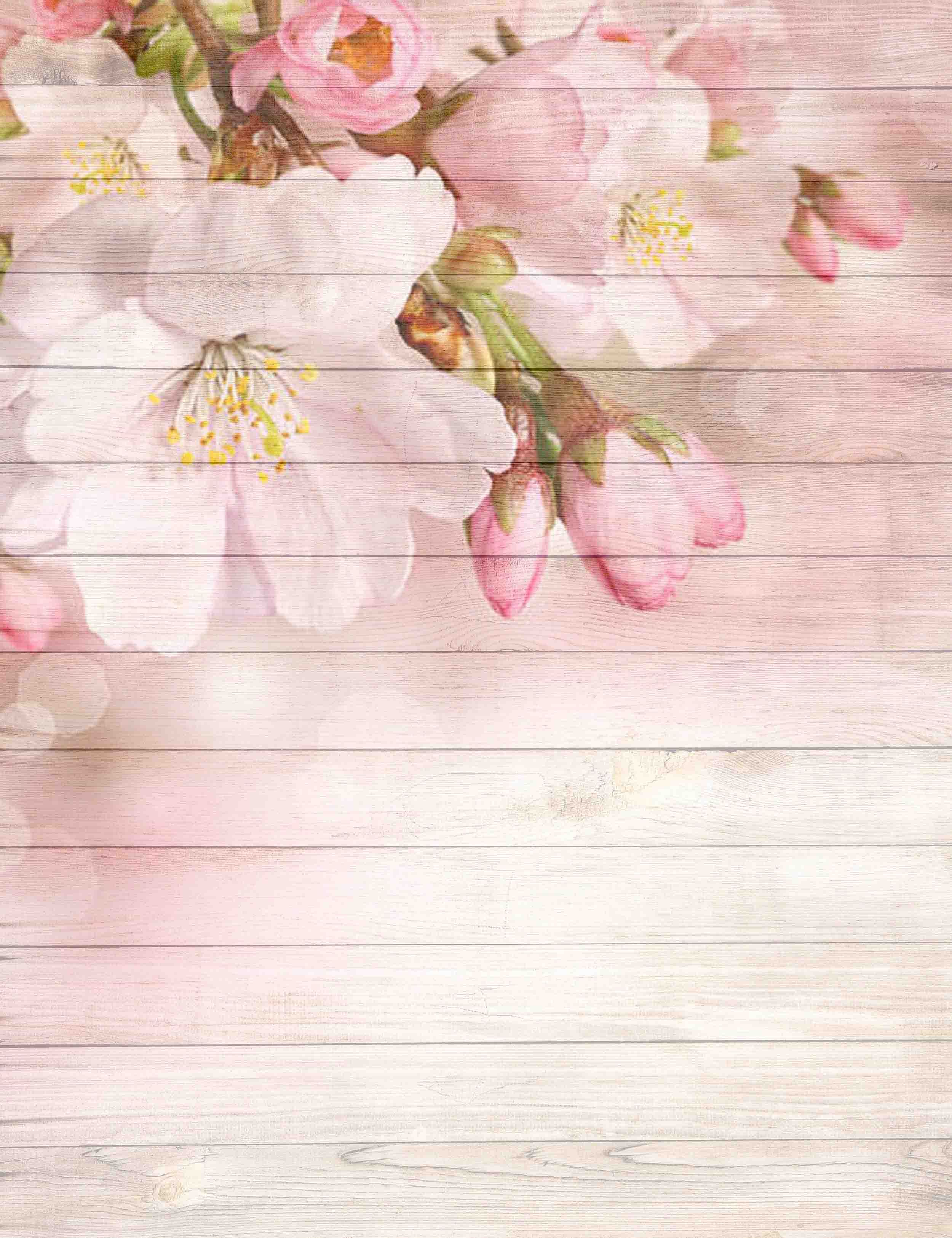 Cherry Flower Printed On Wood Floor Backdrop For Baby Photography Shopbackdrop