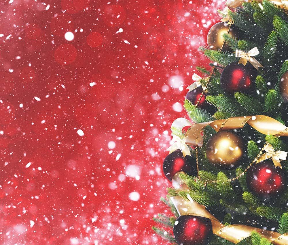Christmas Decorated With Ball Red Sparkling Backdrop For Photography N-0020 Shopbackdrop