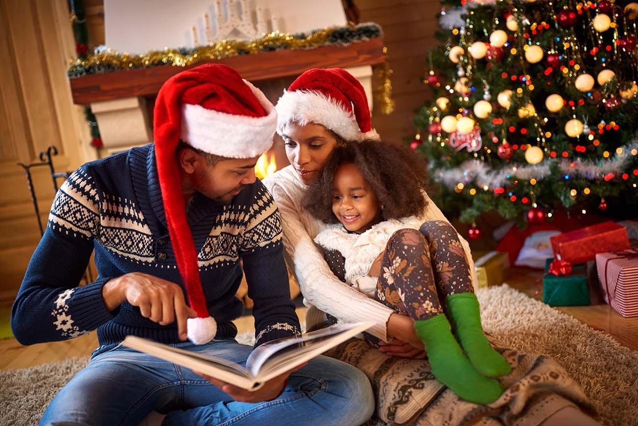Christmas Fir Tree Interior With Fireplace For Holiday Photography Backdrop N-0049 Shopbackdrop
