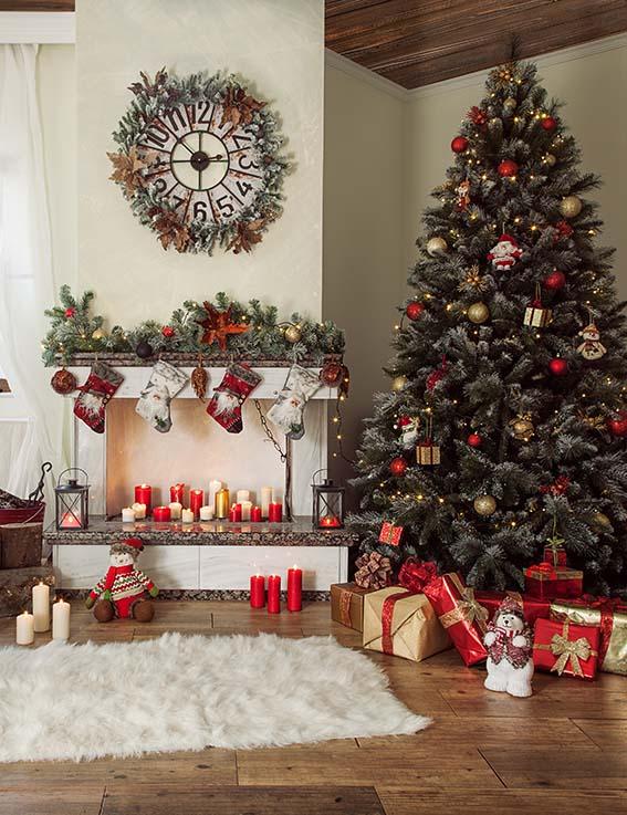 Christmas Holiday Backdrop With Chair Fireplace Wool Carpet Shopbackdrop