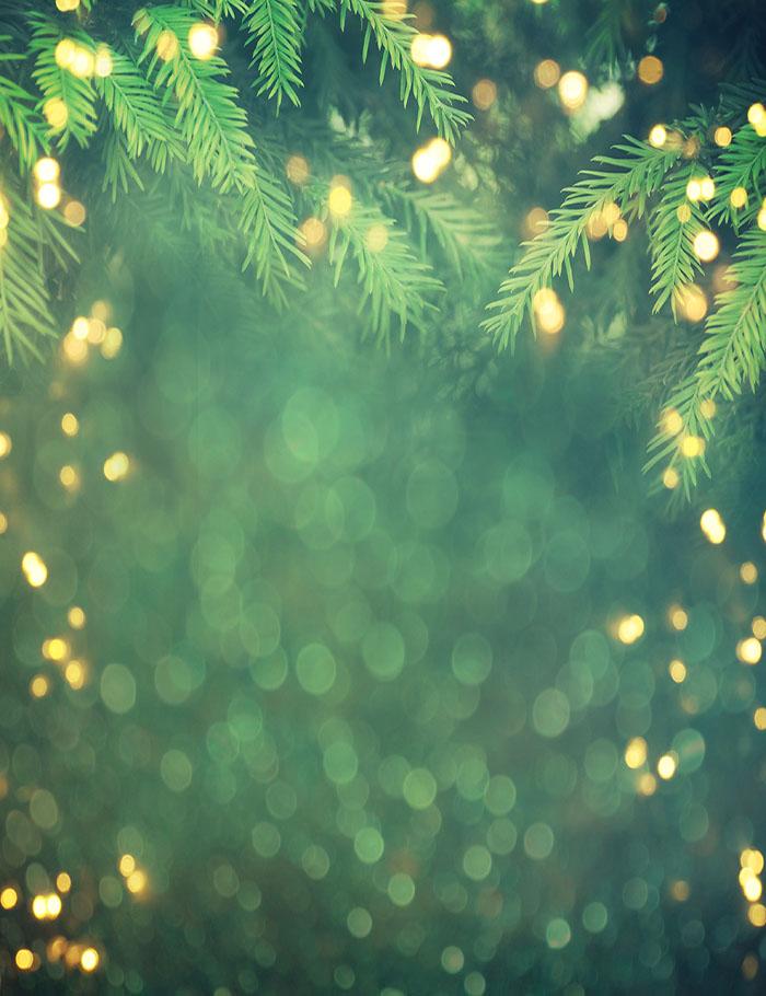 Christmas Tree Branch With Golden Sparkle Photography Backdrop N-0012 Shopbackdrop