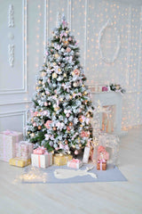 Christmas Tree With Some Gifts On Wood Floor Backdrop For Photography Shopbackdrop