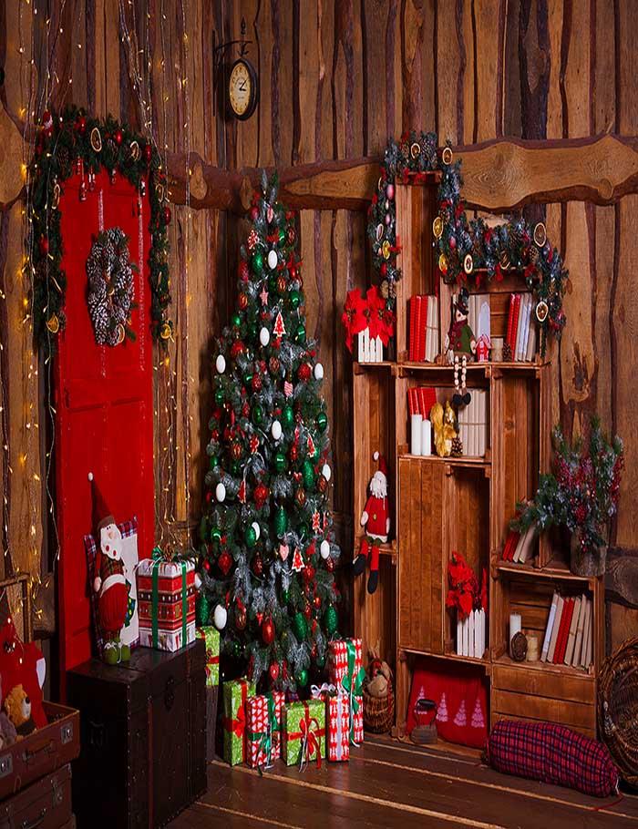 Christmas Wood Room For Children Holiday Photography Backdrop N-0056 Shopbackdrop