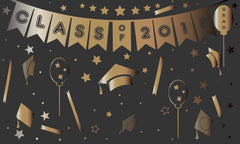 Class Of 2018 Graduation Gold Patterns Backdrop Shopbackdrop