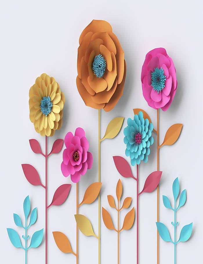 Custom Paper Flower Backdrop For Baby Pbotography J-0181 Shopbackdrop