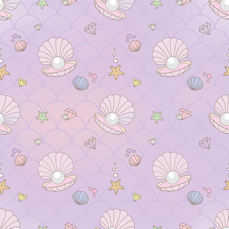 Custom Pearl Baker Starfish With Purple Wall Photography Backdrop J-0377 Shopbackdrop