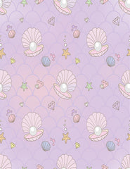 Custom Pearl Baker Starfish With Purple Wall Photography Backdrop J-0377 Shopbackdrop