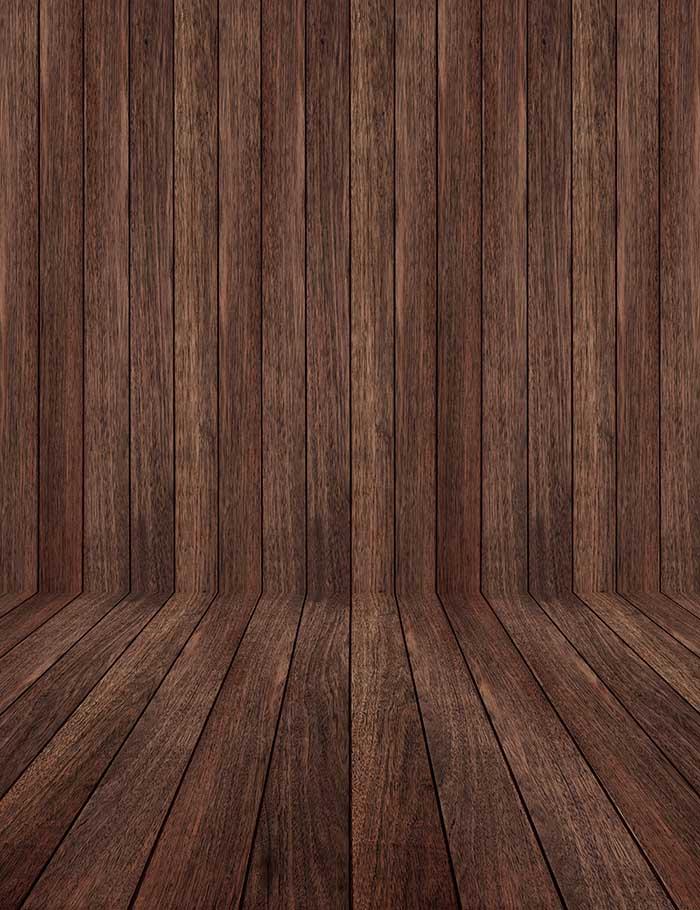 Dark Brown Wooden Floor Mat And Wall Photography Backdrop J-0085 Shopbackdrop