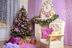 Decorated Pink Room For Christmas Photography Backdrop J-0222 Shopbackdrop