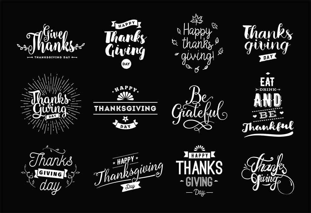 Different Fonts Thanksgiving Painted On Blackboard For Holiday Photography  Backdrop Shopbackdrop
