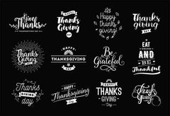 Different Fonts Thanksgiving Painted On Blackboard For Holiday Photography  Backdrop Shopbackdrop