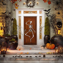Door Decorated With Skull For Halloween Photography Backdrop J-0601 Shopbackdrop