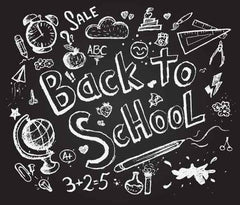 Drawn Back To School On Chalkboard Sketch Photography Backdrop J-0147 Shopbackdrop