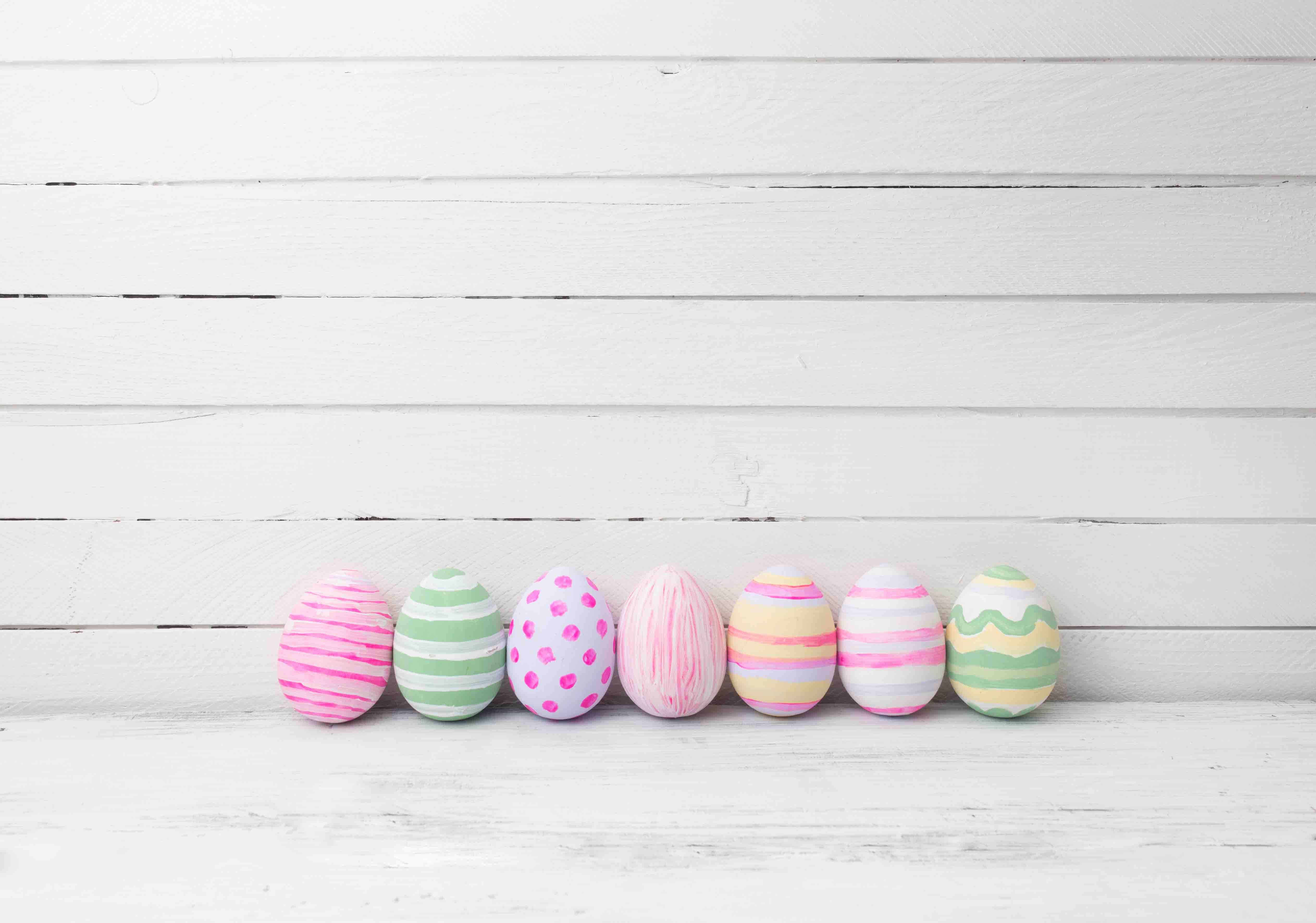 Easter Colorful Eggs On White Floor With Wood Wall Texture Backdrop For Photography Shopbackdrop