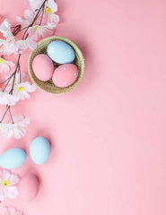 Easter Eggs And Flower On Pink Wood Floor For Baby Photography Backdrop Shopbackdrop