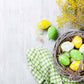 Easter Eggs And Flower On Wood Floor Photography Backdrop Shopbackdrop