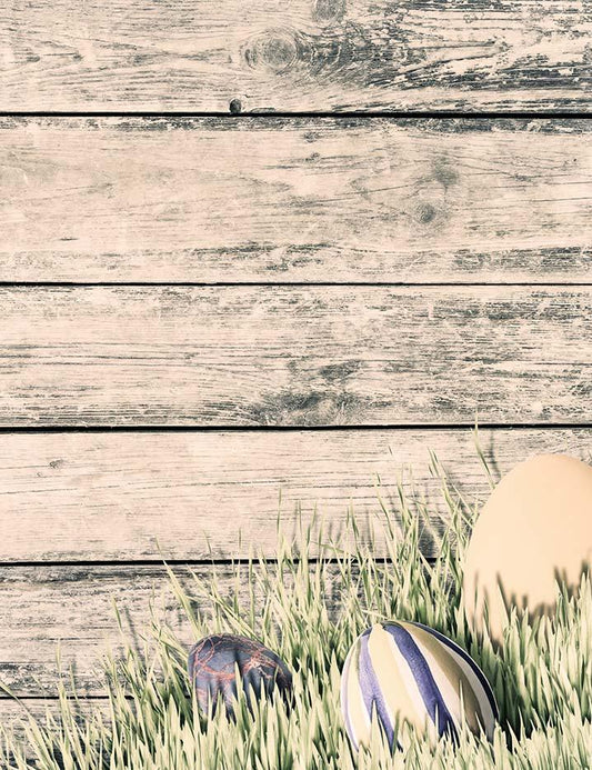 Easter Eggs In Grass With Grungy Wood Wall Photography Backdrop J-0753 Shopbackdrop