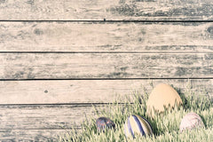 Easter Eggs In Grass With Grungy Wood Wall Photography Backdrop J-0753 Shopbackdrop
