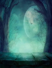 Eerie Night With Bat Dry Tree Background For Halloween Backdrops Shopbackdrop