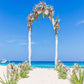 Flower Arch With Beach And Sea For Wedding Photography Backdrop lv-059 Shopbackdrop