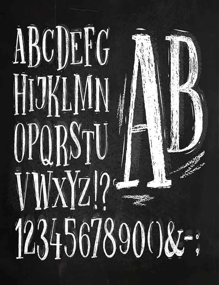 Font Pencil Vintage Alphabet Drawing With Chalk On Chalkboard Photography Backdrop J-0172 Shopbackdrop