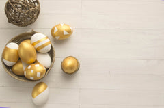 Gold Eggs On Wood Floor Background For Easter Photography Backdrop Shopbackdrop