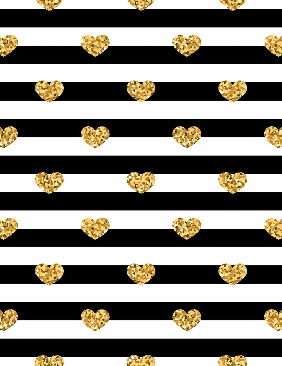 Gold Hearts Printed On Black Stripes Backdrop For Photography Shopbackdrop