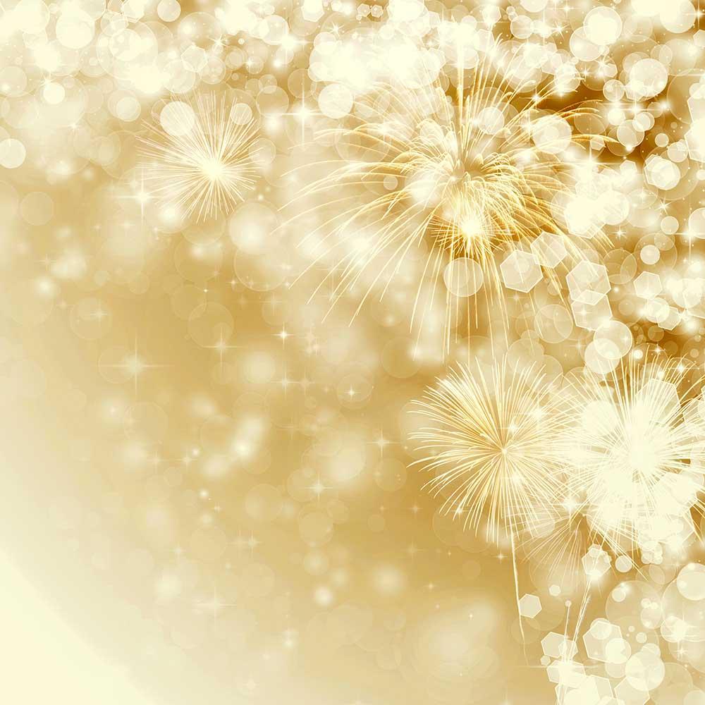 Golden Fireworks With Bokeh Sparkle For New Year Photography Backdrop J-0292 Shopbackdrop