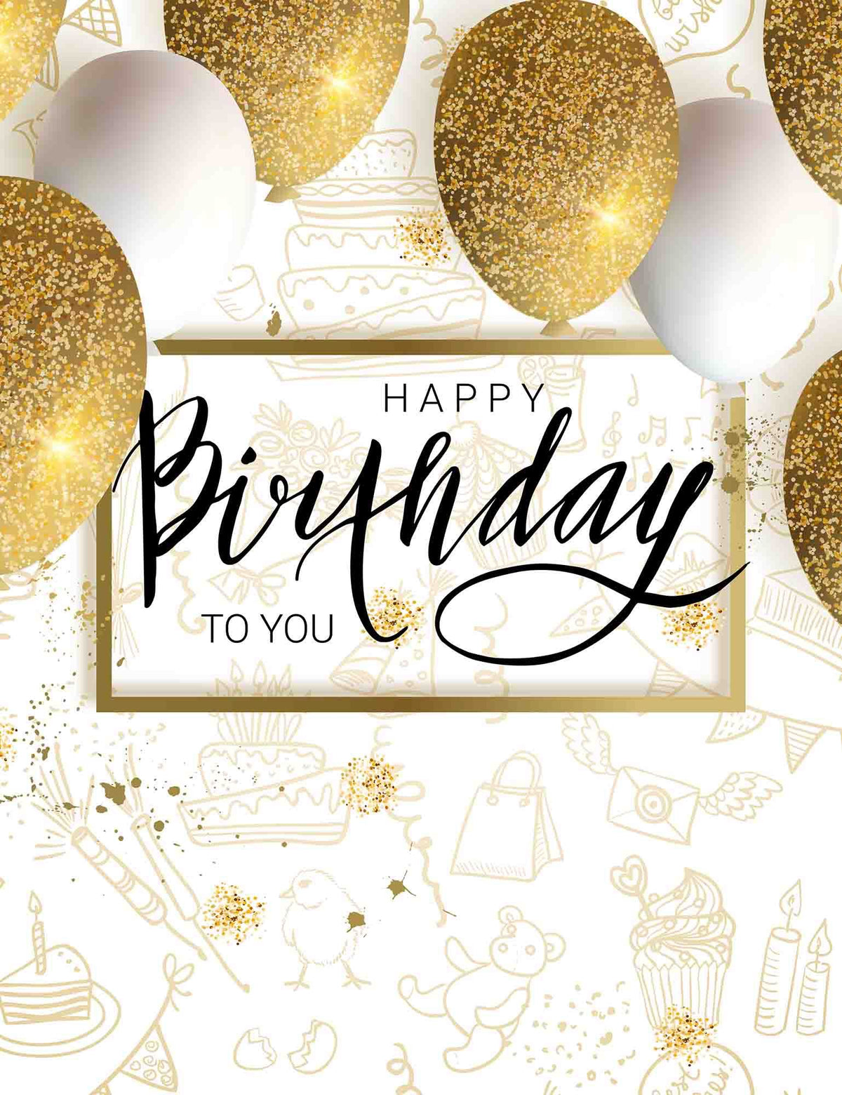 Golden Glitter Balloons Backdrop For Birthday Party Backdrop Shopbackdrop