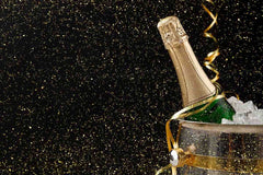 Golden Glitters With Champagne For Celebrate New Year Photography Backdrop J-0291 Shopbackdrop